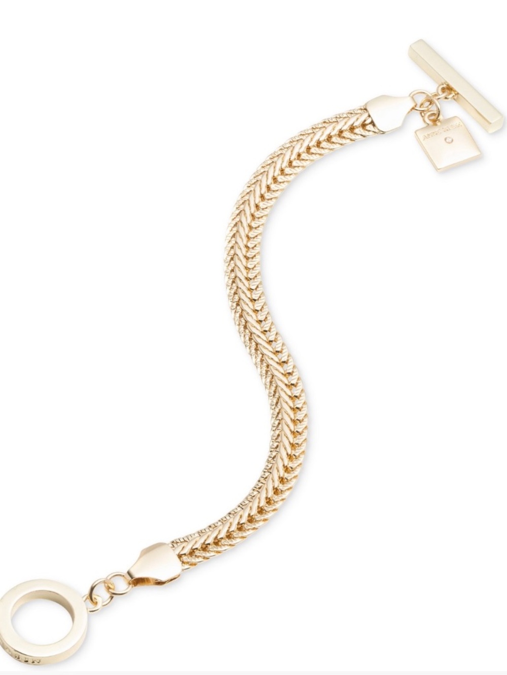 Anne Klein Gold-Tone Flat Chain Toggle Bracelet